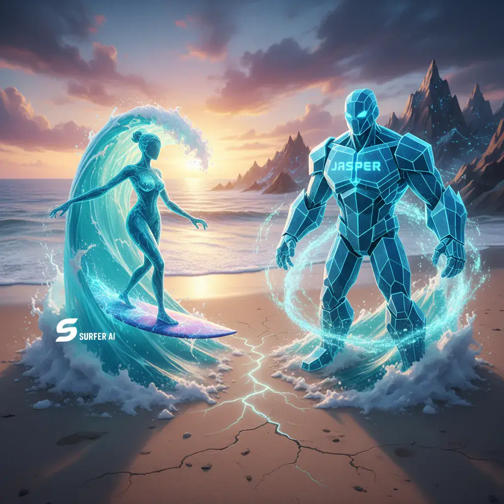 surfer ai מול Jasper AI - הבדלים שחשוב להכיר